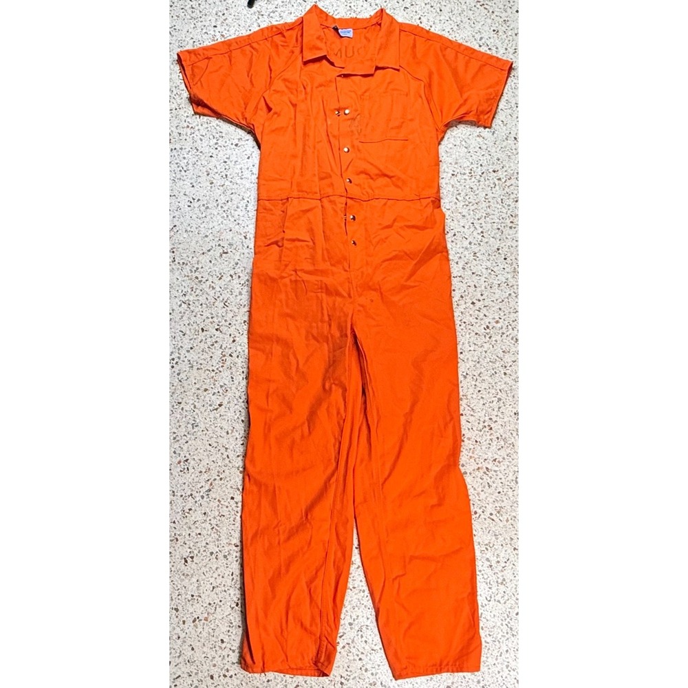 Bob Barker Co. Orange Snap Button County Jail Prison Jumpsuit Size 3XL